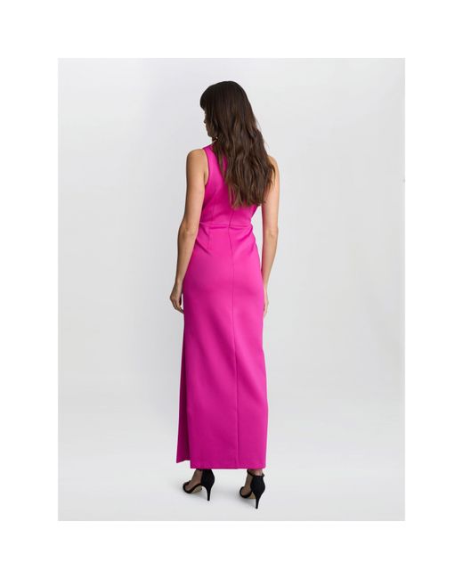 Gina Bacconi Pink Sienna Maxi Dress With Bow Detail