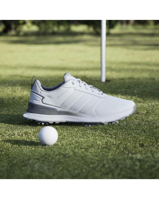 Adidas White Spiked Golf Shoes for men