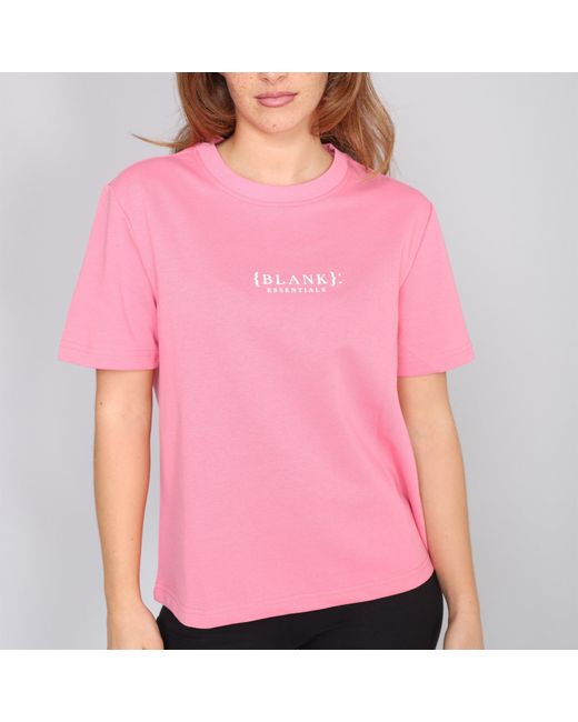 Blank Essentials Pink Blank E Core Puff Print T-Shirt Ladies