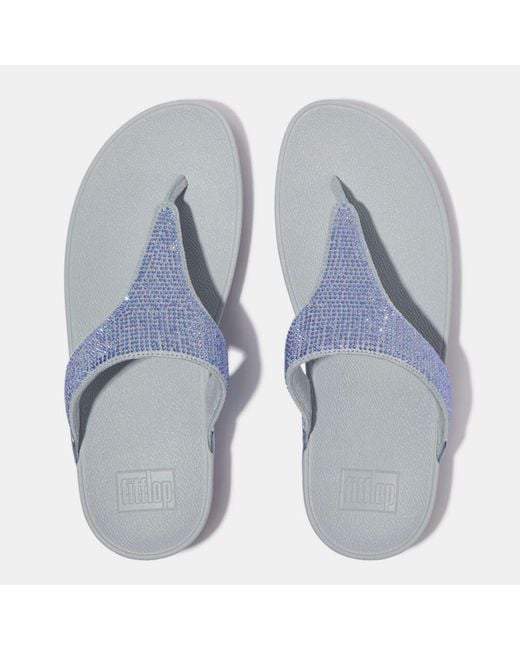 Fitflop Blue Lulu Crystal Toe-Post Sandals
