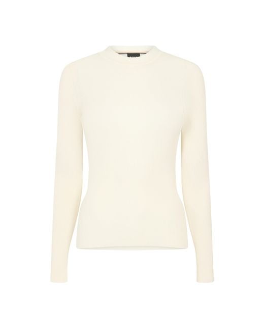 Boss White Feskiera Long Sleeve T-Shirt