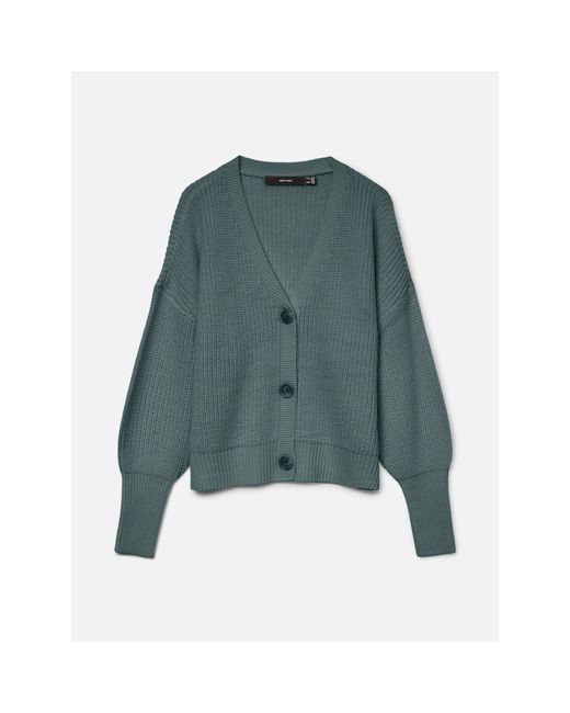 Vero Moda Green Vmlea Ls V-neck Cuff Cardigan Noos Cardigan Sweater