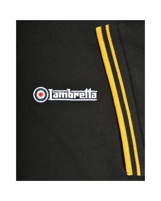 Lambretta Black Twin Tipped Polo for men