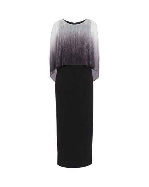 Gina Bacconi Black Avigail Long Ombre Popover Dress