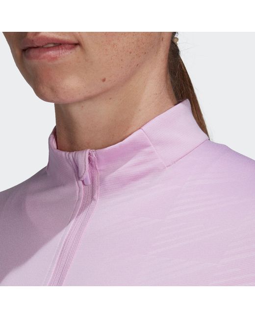 Adidas Purple Terrex Multi Half-Zip Long-Sleeve Top