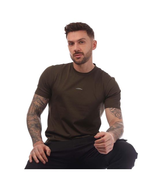 C P Company Brown Metropolis Series Printed Logo T-Shirt for men