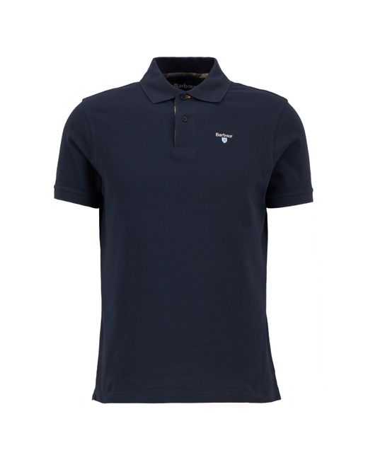 Barbour Blue Tartan Pique Polo Shirt for men