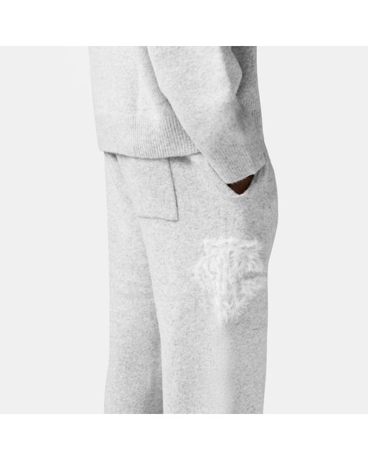 The Couture Club White Fluffy Knit Joggers for men