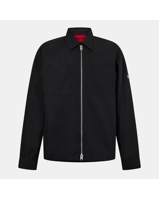 HUGO Black Evalom Long Sleeve Oxford Shirt for men