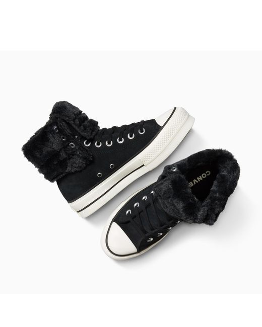 Converse Black Chuck Taylor All Star Fol Platform Trainers