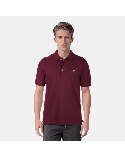 Lyle & Scott Red Basic Short Sleeve Polo Shirt for men