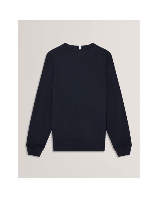 Ted Baker Blue Long-Sleeve Crew Tracksuit Top for men