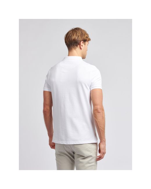 U.S. POLO ASSN. White Pique Polo Top for men