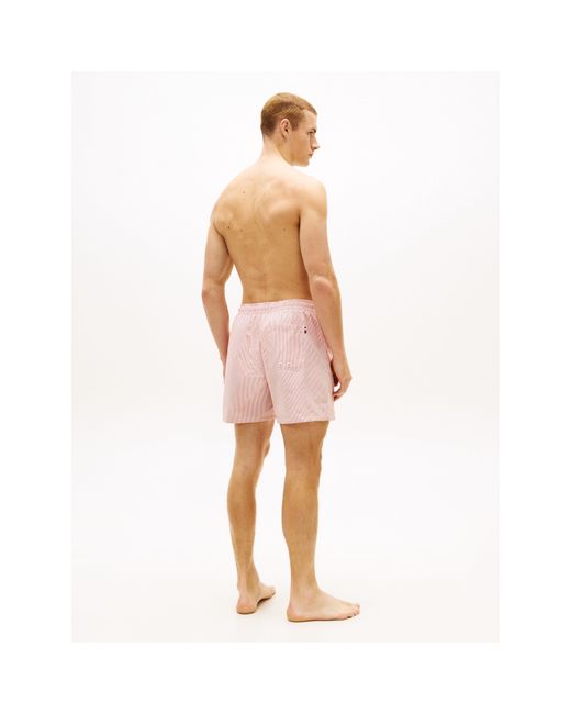 Tommy Hilfiger Pink Ithaca Medium Seersucker Swim Shorts for men