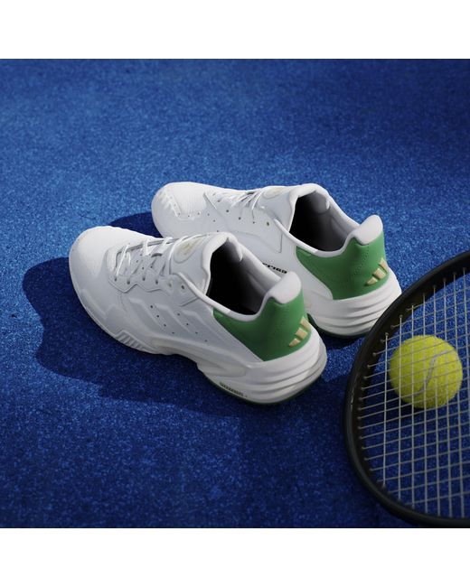 Adidas White Barricade 13 Leather Tennis Shoes for men
