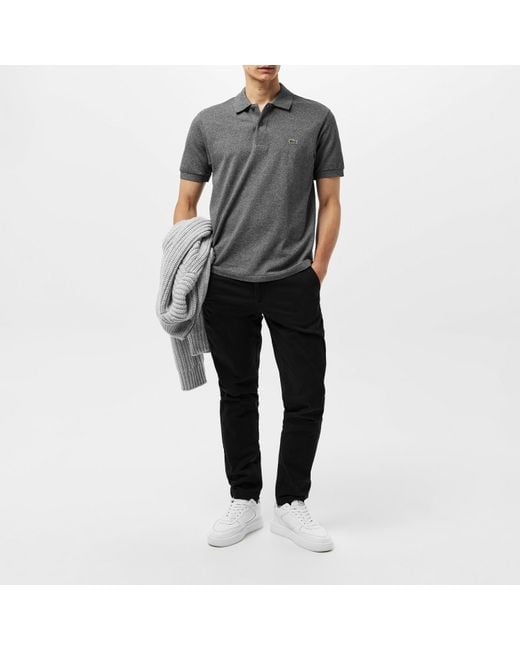 Lacoste Gray Classic Short Sleeve Polo Shirt for men