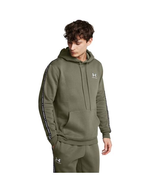 Under Armour Green Icon Fleece Taping Hoodie for men