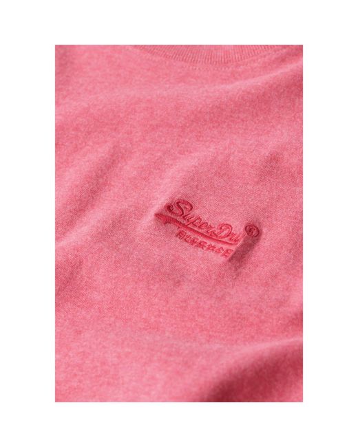 Superdry Pink Chest Logo T Shirt for men