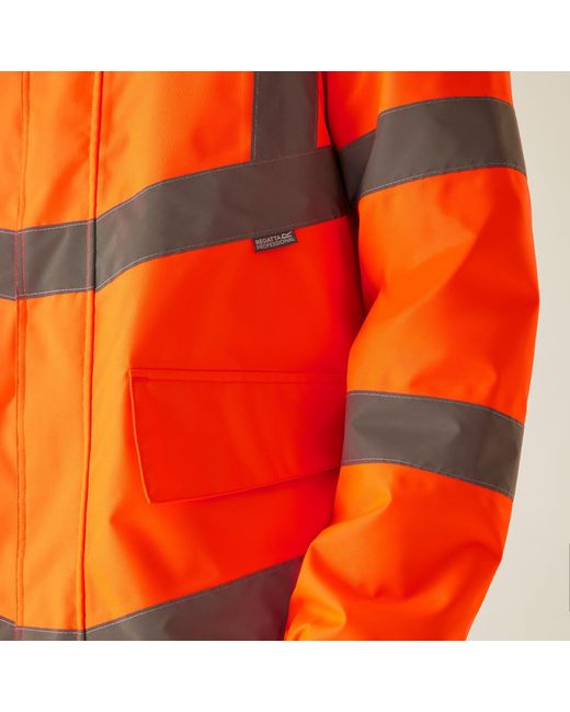 Regatta Orange Hi-Vis Pro Dover Parka for men