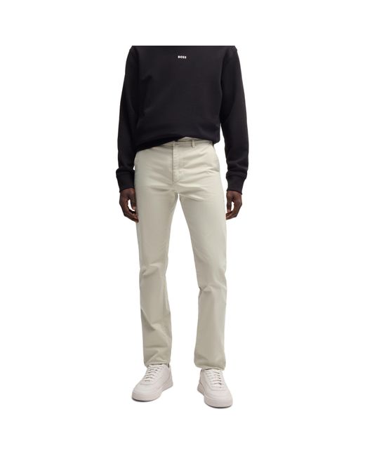 Boss Natural Chino Slim 10242156 01 Straight Leg Trousers for men