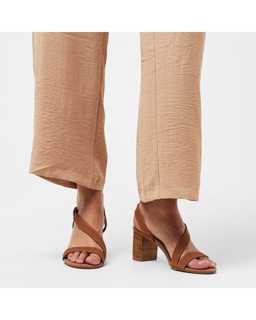 Dune Brown Jestered Heeled Sandals