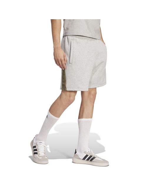 Adidas Gray Seasonal Essentials Colorblock Shorts for men
