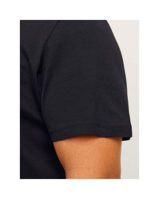 Jack & Jones Black Varsity Logo Plus Size T-Shirt for men