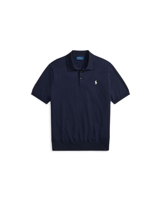 Polo Ralph Lauren Blue Web Stripe-trimmed Cotton-piqué Polo Shirt for men