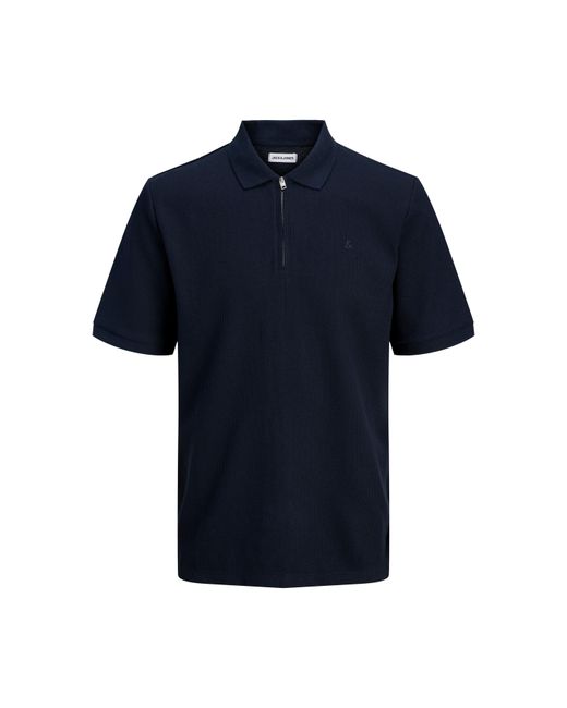 Jack & Jones Blue Austin Zip Polo for men