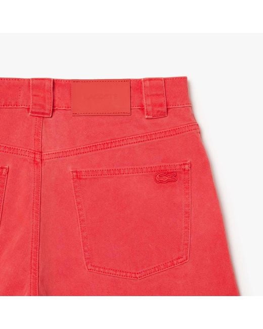 Lacoste Red Long Natural Dye Bermuda Shorts