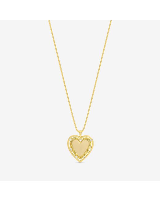 Inicio Metallic 14K Plated Textured Heart Charm Pendant