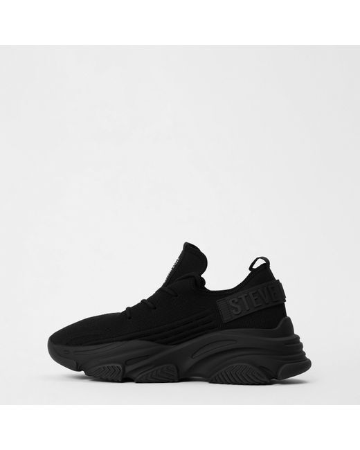 Steve Madden Black Prospect Lace-Up Sneakers for men
