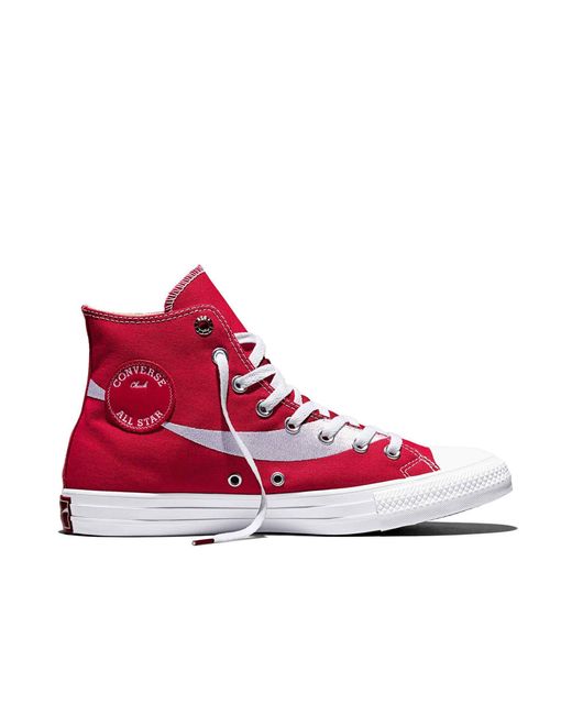 Converse Red Adults Chuck Taylor All Star Canvas High-Top Trainers
