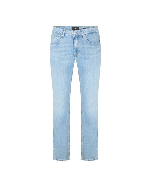 7 For All Mankind Blue Straight Leg Jeans for men
