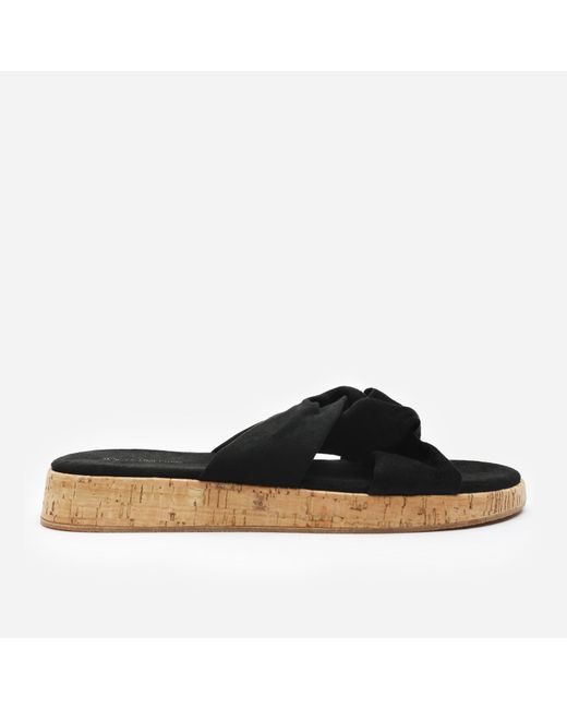 Where's That From Brown Where's Knotted Open Toe Low Wedge Sandal