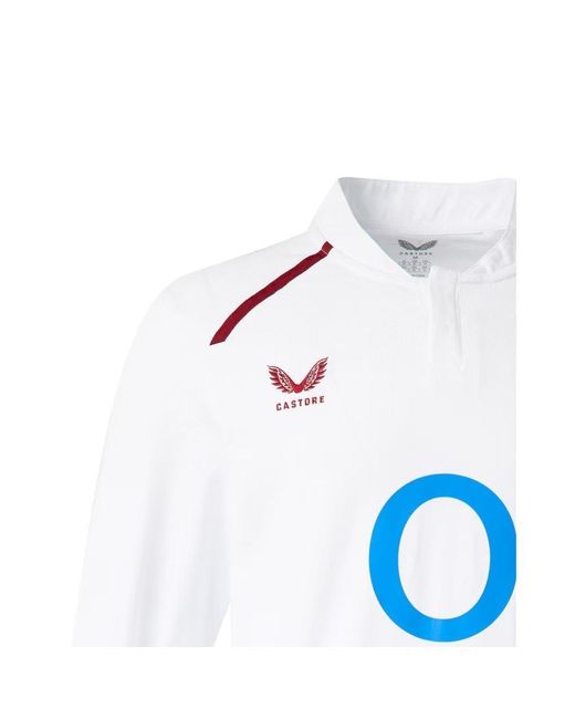 Castore White England Rugby 2026 Classic Long Sleeve Shirt for men