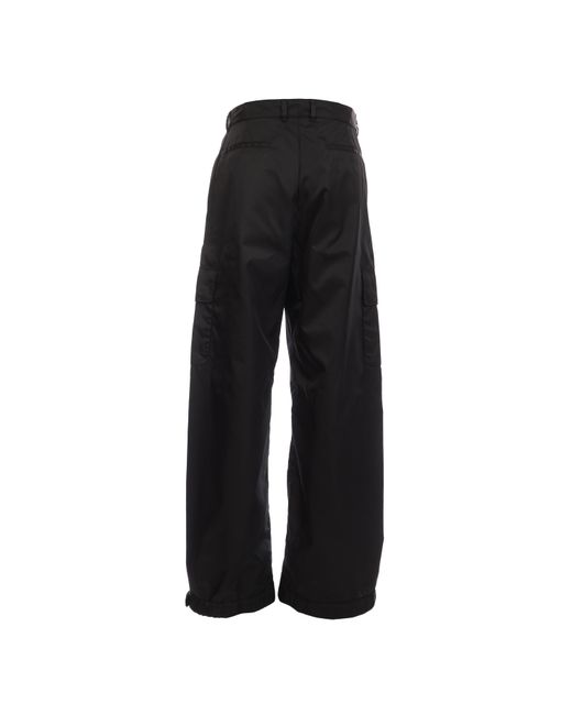 Off-White c/o Virgil Abloh Black Embroidered Nylon Cargo Pants for men