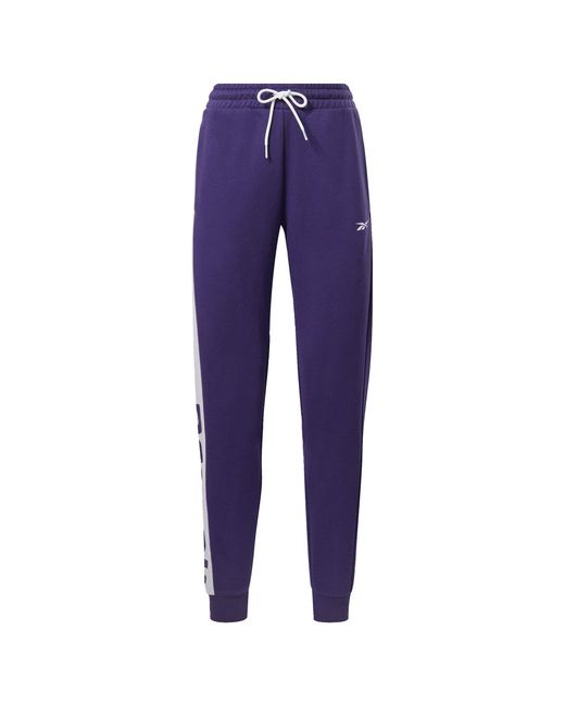 Reebok Blue Linear Logo French Terry Joggers
