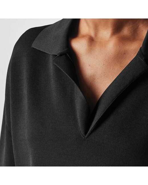 AMI Black Short Sleeve Polo Shirt