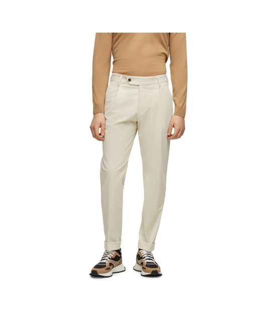 Boss Natural Perin Pleated Trousers for men