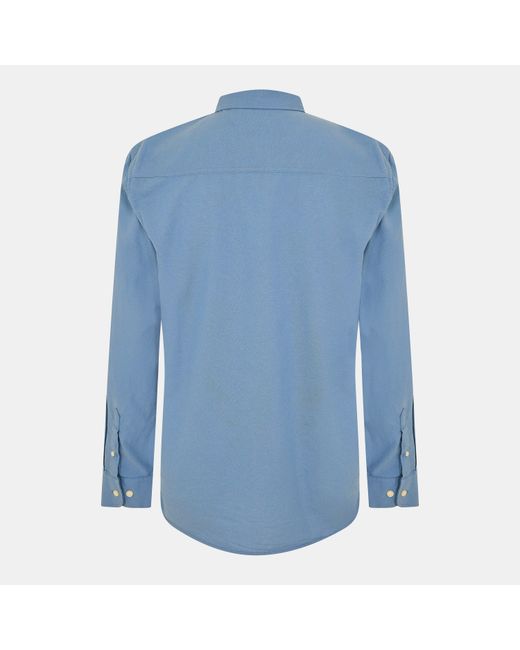 Threadbare Blue Beaconsfield Long-Sleeve Oxford Shirt for men