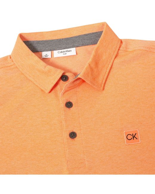 Calvin Klein Orange Short-Sleeve Performance Polo Shirt for men