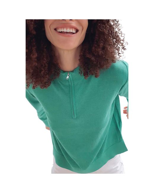French Connection Green Loxi Half Zipjumper