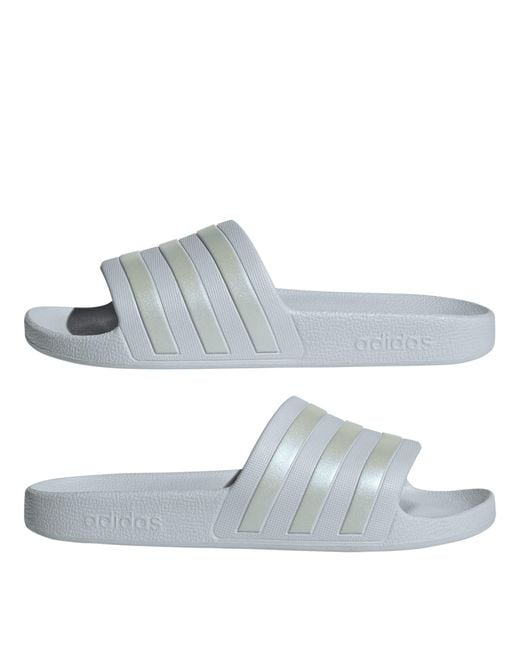 Adidas White Adilette Aqua Slide