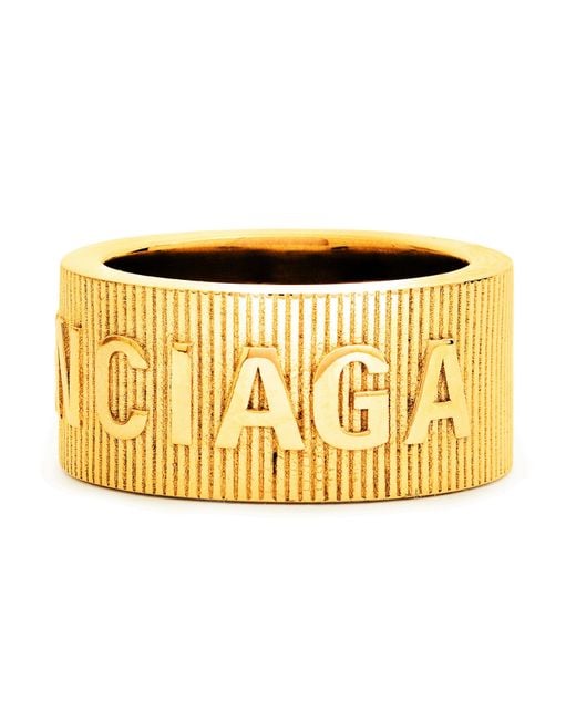 Balenciaga Metallic Force Striped Ring