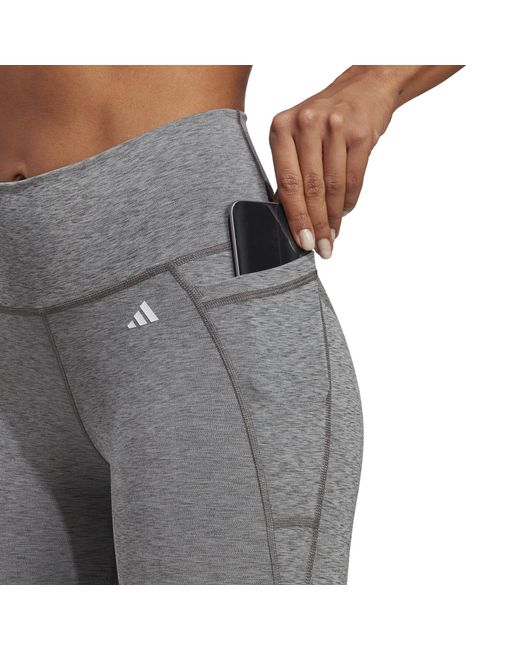 Adidas Gray High Wasited Logo 7/8 Tights