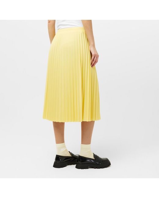 Lacoste Yellow Long Pleated Skirt