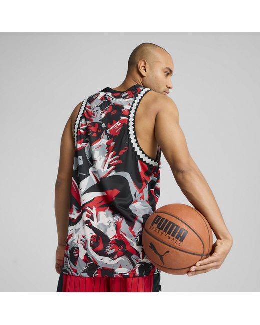 PUMA Red Performance Basketball Jersey for men