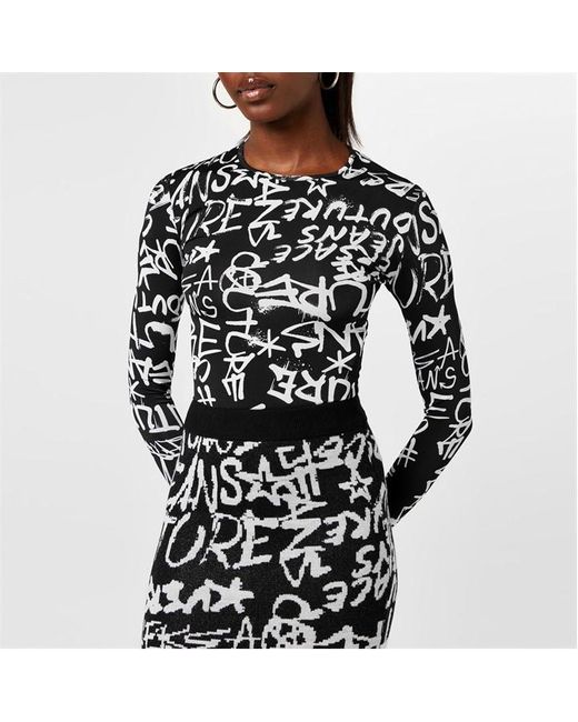 Versace Black Graffiti Bodysuit