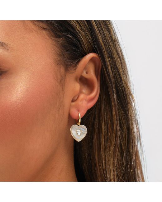 Jon Richard Metallic Plated And Mother Of Pearl Heart Earrings